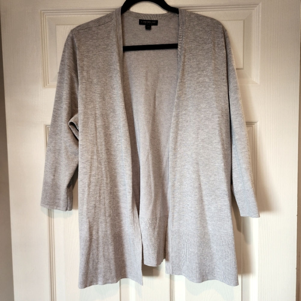 Lane Bryant Light Gray Open Cardigan Size 14/16